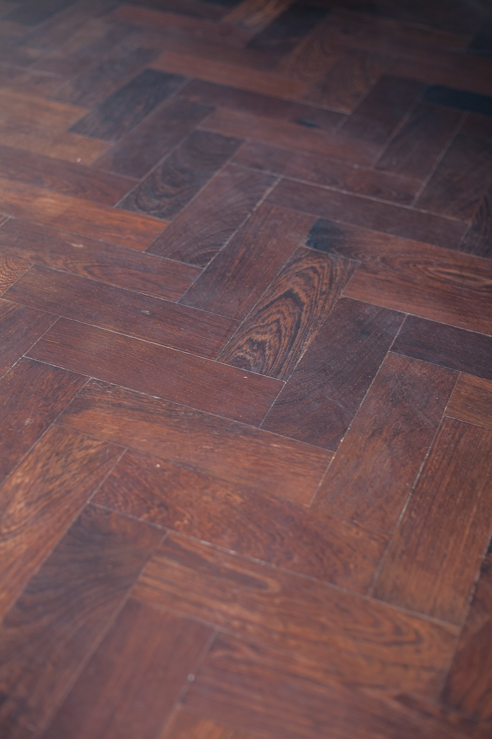 Panga panga solid wood flooring laid in parquet formation unfinished to customer's specification