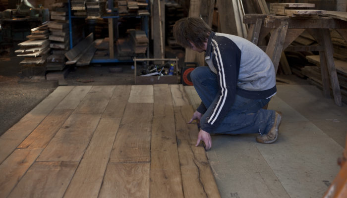 pre-fitting a floor in the workshop
